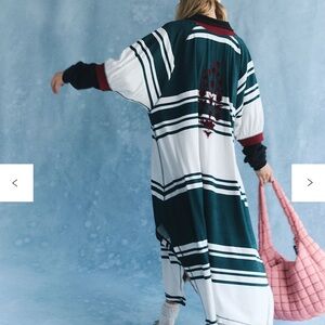 Striped Green and White Kimono